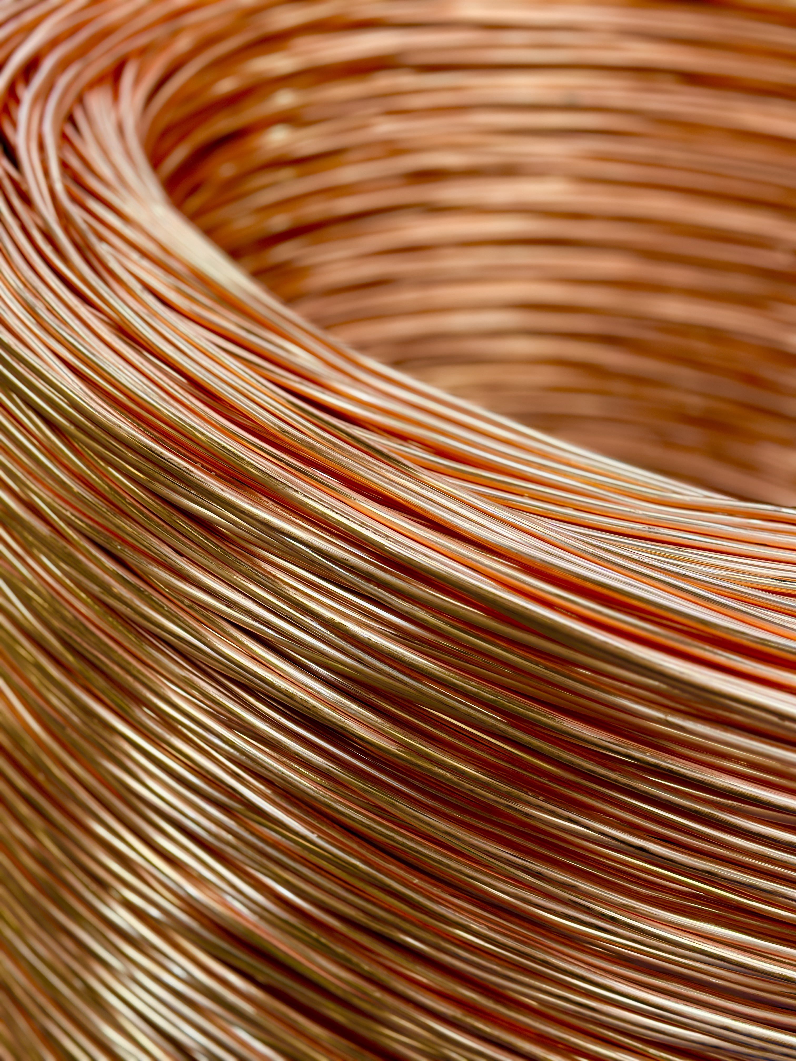 Detalle alambrón de cobre